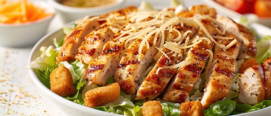 Poster - Caesar Salad with cheese, Chicken Salad. Chicken Caesar Salad