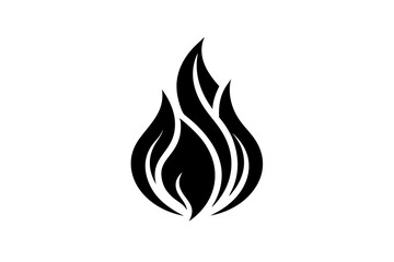 Wall Mural - Surge flat flame logo silhouette black vector illustration