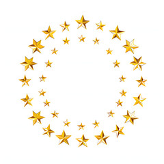 Wall Mural - The wreath of stars of EU isolated on white background