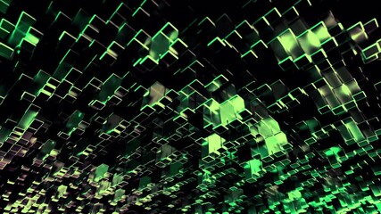 Aufkleber - this is an abstract digital green cube background featuring a visually appealing depth effect. desig
