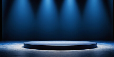 Wall Mural - Empty room, empty stage, presentation, wooden background