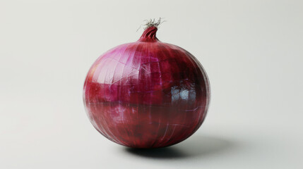 Wall Mural - A whole red onion isolated on white