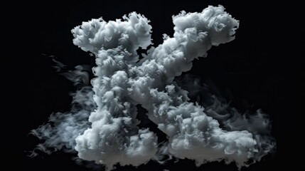 Poster - Cloud smoke alphabet letters k to o in dark background