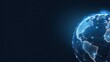 © lililia - The globe is illuminated with digital connections, showcasing global data networks in a striking blue color against a dark background