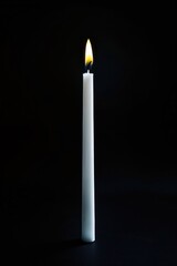 Poster - A solitary white candle provides light in darkness