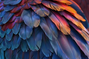 Poster - A detailed look at the vibrant plumage of a bird, great for nature and wildlife illustrations