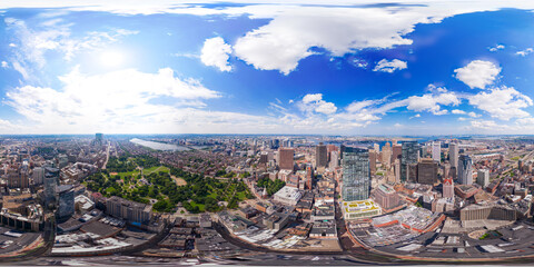 Poster - Boston aerial drone stock image 2024. Equirectangular 360 virtual tour photo