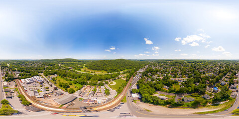 Poster - Hawthorne New York, USA. Aerial equirectangular drone 360 vr photo