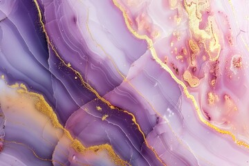 Poster - A close-up shot of a beautiful purple and gold marble, ideal for use in product design or as a decorative element