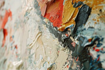 Poster - A detailed view of a piece of art on a wall, ideal for decoration or illustration purposes