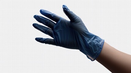 Aufkleber - A person's hand wearing a blue glove, ready for action