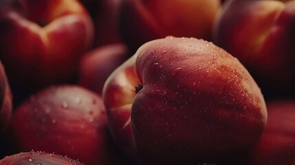 Poster - A stack of ripe peaches, perfect for a still life or food related image