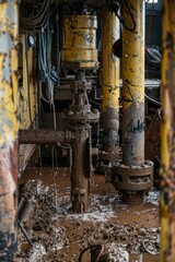 Poster - A dirty fire hydrant in a run-down building