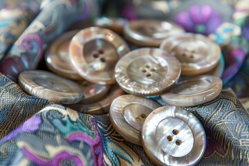Poster - A collection of buttons arranged on a flat surface