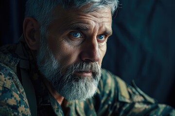 Aufkleber - A close-up shot of a man with a beard, suitable for use in editorial or commercial contexts