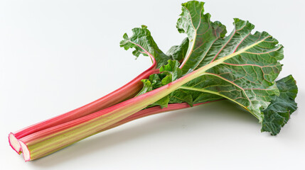 Wall Mural - A whole rhubarb isolated on white