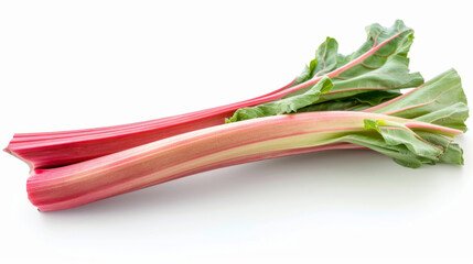 Wall Mural - A whole rhubarb isolated on white