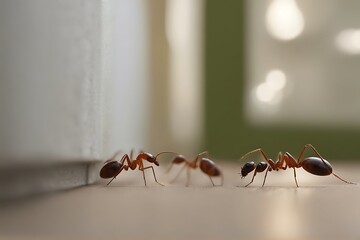 Wall Mural - angle ants wall baseboards house ant apartment black wing group cleaning closeup floor control fractured creepy home indoor infestation insect insecticide inside invasion kitchen macro nature pest