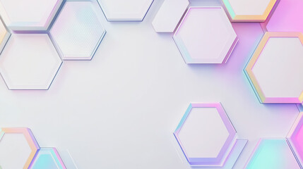 Wall Mural - Abstract white background with pastel colorful 3D abstract background overlap layer on dark space with hexagon decoration. Modern graphic design element motion style concept for banner, flyer, card,