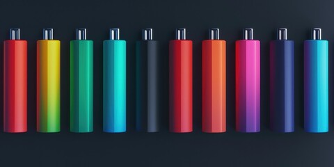 Poster - A row of colorful candles sits on a table, ready for use or decoration