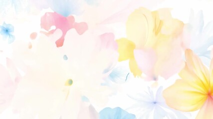 Aufkleber - This Soft pastel flower petals create a gentle and serene atmosphere.