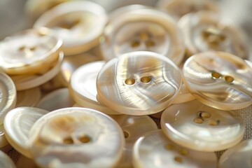 Poster - A collection of buttons sitting on top of a table