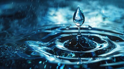 Poster - A detailed view of a single water droplet