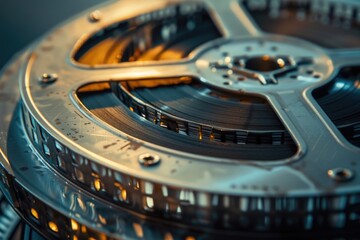 Poster - A detailed view of a mechanical clock's face with intricate details