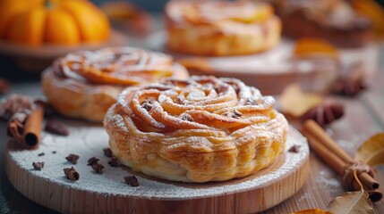 Canvas Print - Sweet Pastry with Pumpkin and Cinnamon