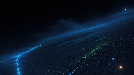 Wall Mural - abstract dynamic blue shapes glowing lines digital composition