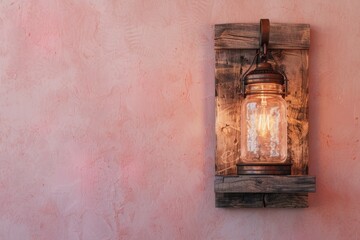 Poster - A modern wall lamp with a light on