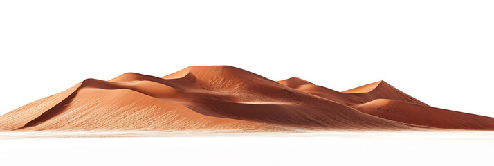 Namibian red sand dunes on a white background