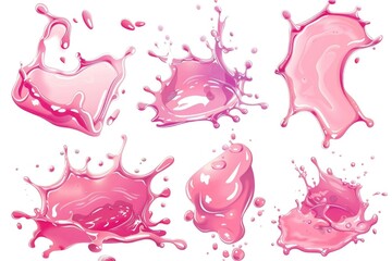 Poster - A splash of pink liquid on a clean white surface
