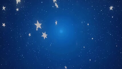 Poster - Animated display of stars twinkling against a blue backdrop, creating a serene and enchanting atmosphere.