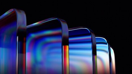 Fototapete - Abstract animation, minimalist background with color refraction effect, 4k seamless looped video, 3d render