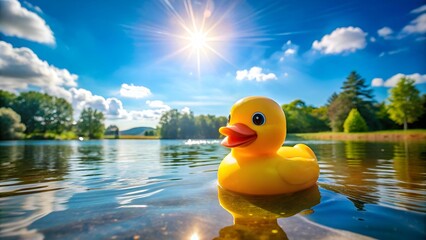 Wall Mural - Rubber ducky on a sunny day