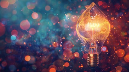 Poster - Think of different creative ideas with a creative light bulb