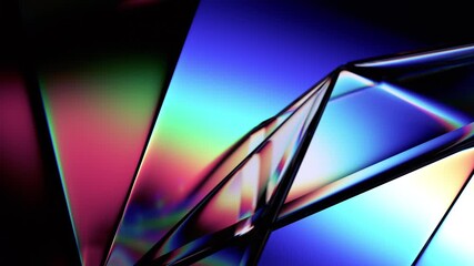 Poster - Abstract animation, iridescent background design, 4k looping video, 3d render