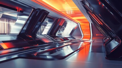 Poster - Advanced digital environment with sleek, futuristic elements and sharp colors