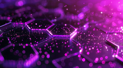 Poster - A purple background with a lot of sparkles and a black hexagon