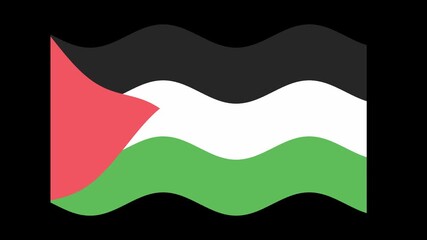 Wall Mural - Animation icon flag of Palestine 4k high resolution loop animation footage