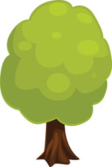 Poster - Simple and stylized green tree with a brown trunk, suitable for various design projects