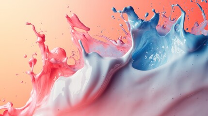 Poster - A splash of paint with red, blue and white colors
