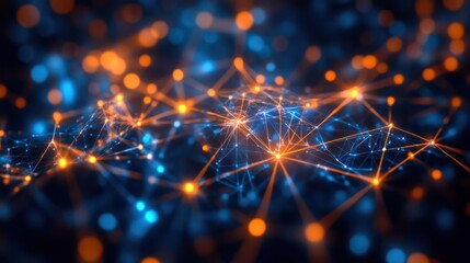 Poster - A computer generated image of a network of lines and dots