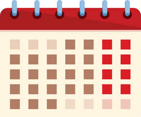 Poster - Calendar page showing the weekdays shaded brown and the weekend days shaded red, representing the concept of work life balance