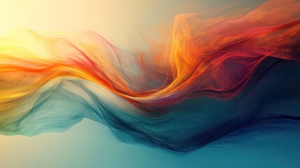 Poster - A colorful wave of light with blue, red, and yellow colors
