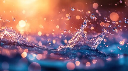 Leinwandbilder - A splash of water with a lot of bubbles