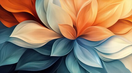 Poster - A colorful flower with blue, white, and orange petals