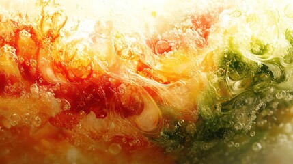 Leinwandbilder - A colorful abstract painting with a lot of bubbles