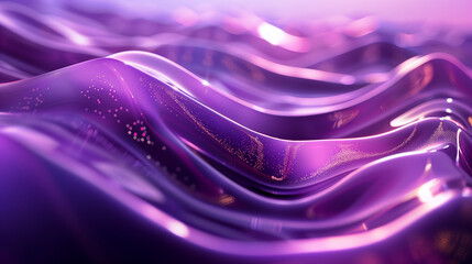 Sticker - Brilliant Purple Wave Background with Curved Lines and Gradient Colors